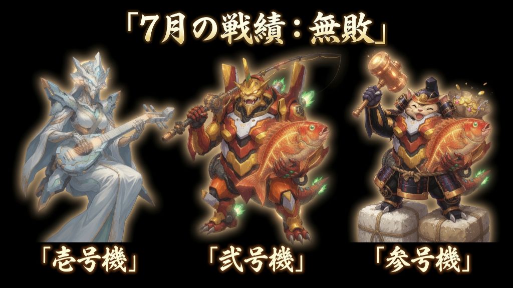 AI制御システム　7月戦績:無敗